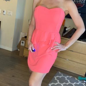 Orange/pink peplum dress